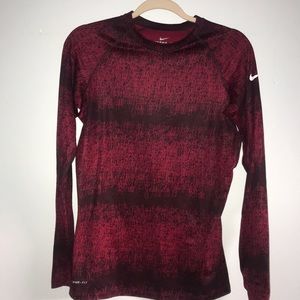 Nike Red Long Sleeve Therma Fit shirt